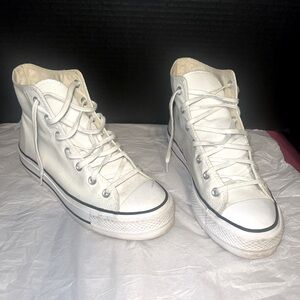 White Platform Converse Size 9.5 w